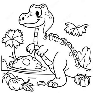 Dinosaur Thanksgiving Feast Coloring Page 68122-54743