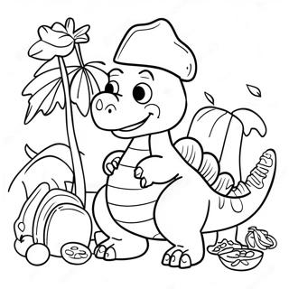 Dinosaur Thanksgiving Feast Coloring Page 68122-54744