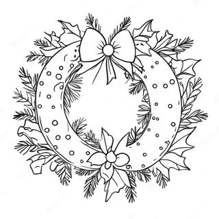 Festive Christmas Wreath Coloring Page 6812-5611