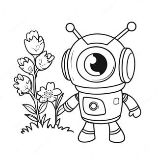 Cute Girl Robot Coloring Page 68142-54758