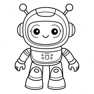 Cute Girl Robot Coloring Page 68142-54759