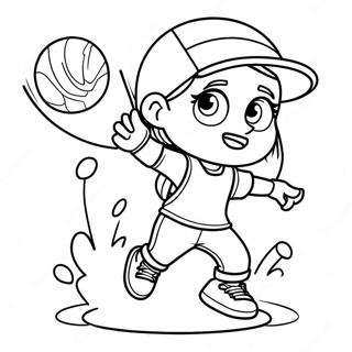 Tomboy Character Playing Sports Coloring Page 68152-54766