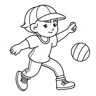 Tomboy Character Playing Sports Coloring Page 68152-54768