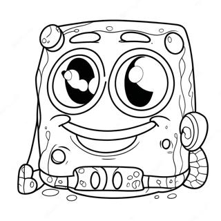 Spongebob Face Black And White Coloring Pages