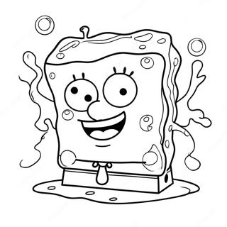 Happy Spongebob Face Coloring Page 68173-54781