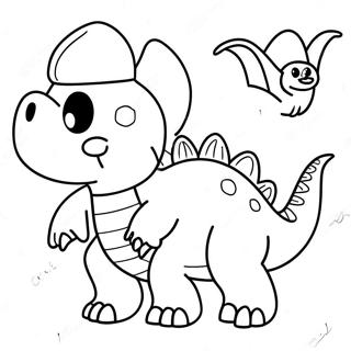 Dino Piggy Roblox Coloring Page 68192-54802