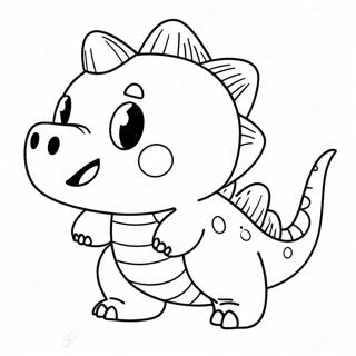 Cute Dino Piggy Character Coloring Page 68193-54798