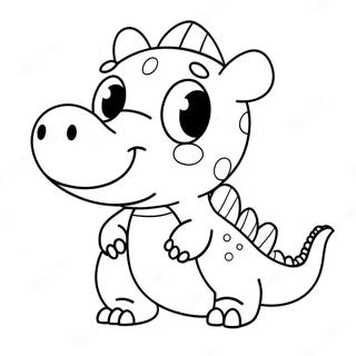 Cute Dino Piggy Character Coloring Page 68193-54799