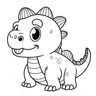 Cute Dino Piggy Character Coloring Page 68193-54800