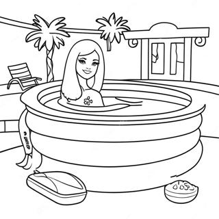 Barbie Swimming Coloring Pages