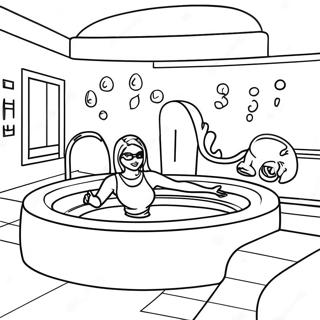 Barbie Swimming Pool Coloring Page 68222-54826