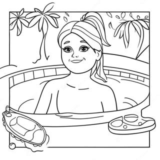 Barbie Swimming Pool Coloring Page 68222-54827