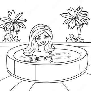 Barbie Swimming Pool Coloring Page 68222-54828