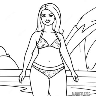 Barbie Swimming Coloring Pages