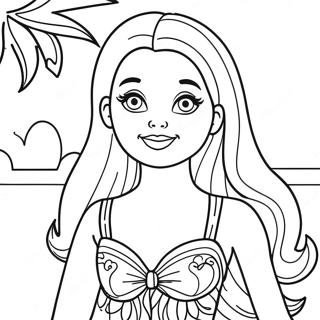 Barbie In Colorful Swimsuit Coloring Page 68223-54824