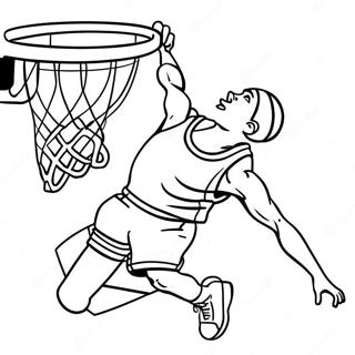 Basketball Player Dunking Coloring Page 6822-5607