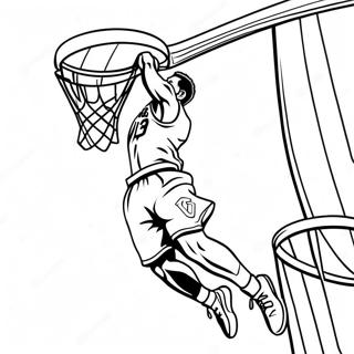 Basketball Player Dunking Coloring Page 6822-5608