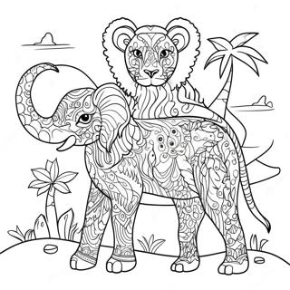 Detailed Animal Kingdom Coloring Page 68232-54834