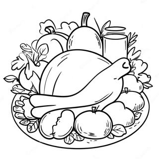 Thanksgiving Plate Coloring Pages