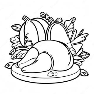 Thanksgiving Plate Full Of Delicious Food Coloring Page 68242-54838