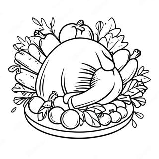 Thanksgiving Plate Full Of Delicious Food Coloring Page 68242-54839