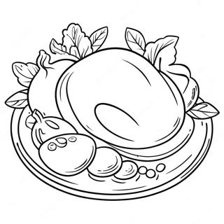 Thanksgiving Plate Full Of Delicious Food Coloring Page 68242-54840