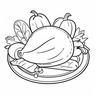 Thanksgiving Plate With Colorful Vegetables Coloring Page 68243-54842