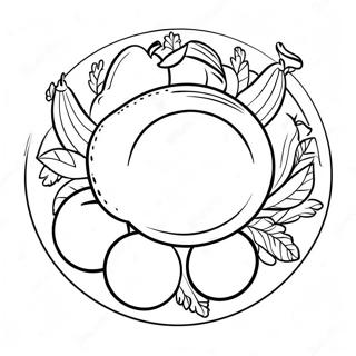 Thanksgiving Plate With Colorful Vegetables Coloring Page 68243-54844