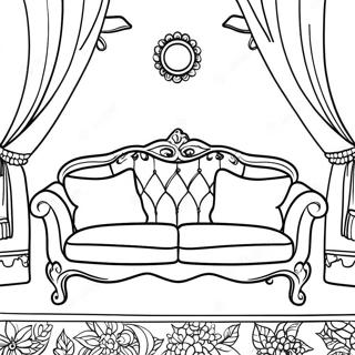 Sofa With Colorful Cushions Coloring Page 68253-54852