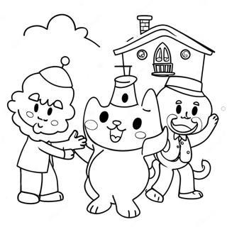 Cheerful Rhyme Time Town Characters Coloring Page 68303-54892