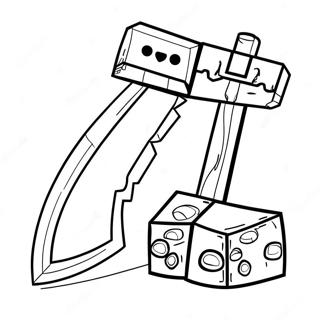 Minecraft Shovel Coloring Page 68312-54895