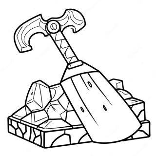 Minecraft Diamond Shovel Coloring Page 68313-54898