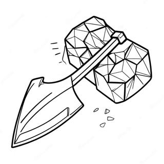 Minecraft Diamond Shovel Coloring Page 68313-54900