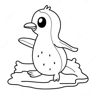 Cute Penguin Sliding On Ice Coloring Page 68323-54905