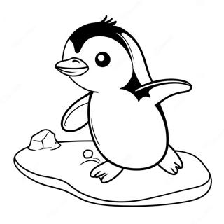 Cute Penguin Sliding On Ice Coloring Page 68323-54906