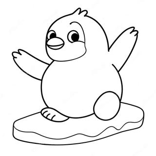 Cute Penguin Sliding On Ice Coloring Page 68323-54907