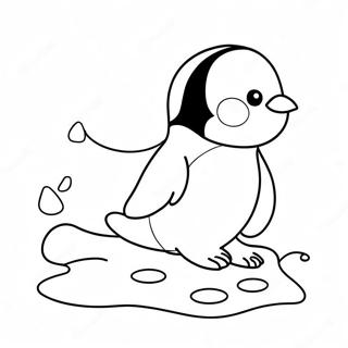 Cute Penguin Sliding On Ice Coloring Page 68323-54908