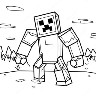 Minecraft Snow Golem Coloring Page 68342-54919