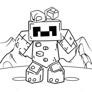 Cute Minecraft Snow Golem Coloring Page 68343-54933