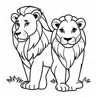 Adventurous Lions Coloring Page 68363-54941