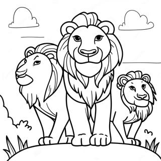 Adventurous Lions Coloring Page 68363-54943