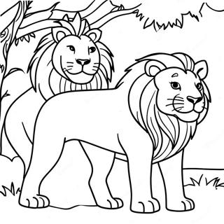 Adventurous Lions Coloring Page 68363-54944