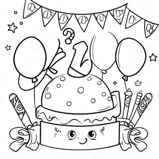 Happy 13th Birthday Celebration Coloring Page 68402-54975