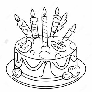 Colorful 13th Birthday Cake Coloring Page 68403-54966