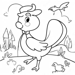 Whimsical Mother Goose With Animals Coloring Page 68413-54982