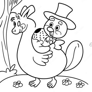 Whimsical Mother Goose With Animals Coloring Page 68413-54983