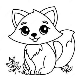 Kawaii Fox Coloring Page 6841-5622