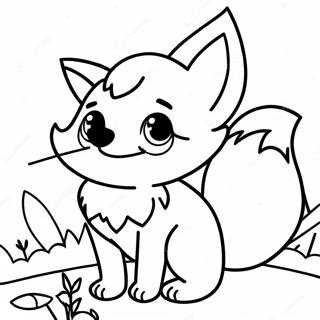 Kawaii Fox Coloring Page 6841-5623