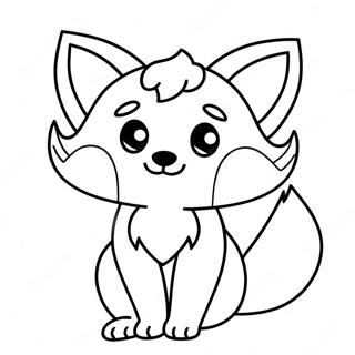 Kawaii Fox Coloring Page 6841-5624