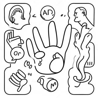 Sign Language Alphabet Coloring Page 68452-55002